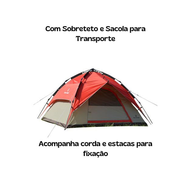 Barraca Camping Trilha 3 Pessoas Azteq Nautika 800mm Easy Dome