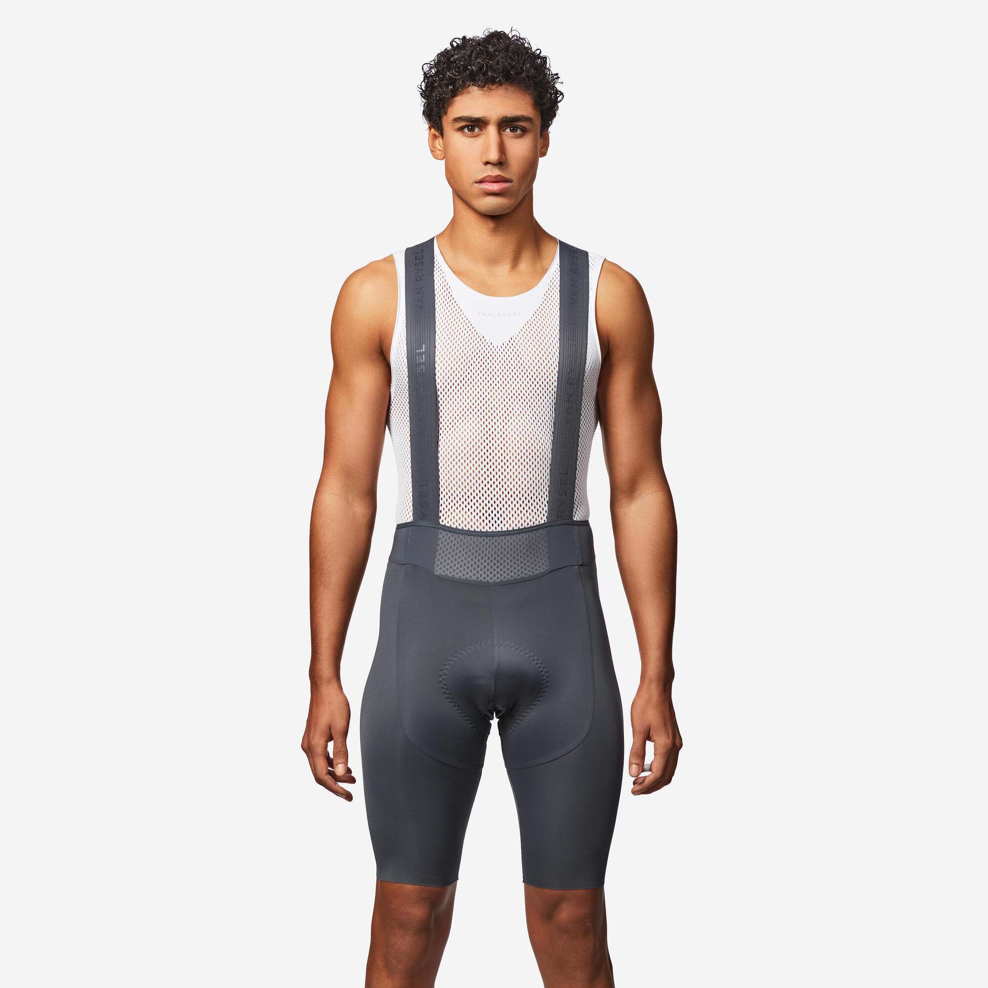 Bretelle Justos Masculino de Ciclismo Rcr R4 Van Rysel Cinza