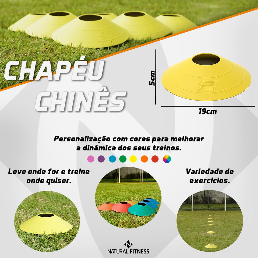 Kit 1 Escada de Agilidade + 10 Cones + 10 Chapéu Chines + 01 Corda - Colorido