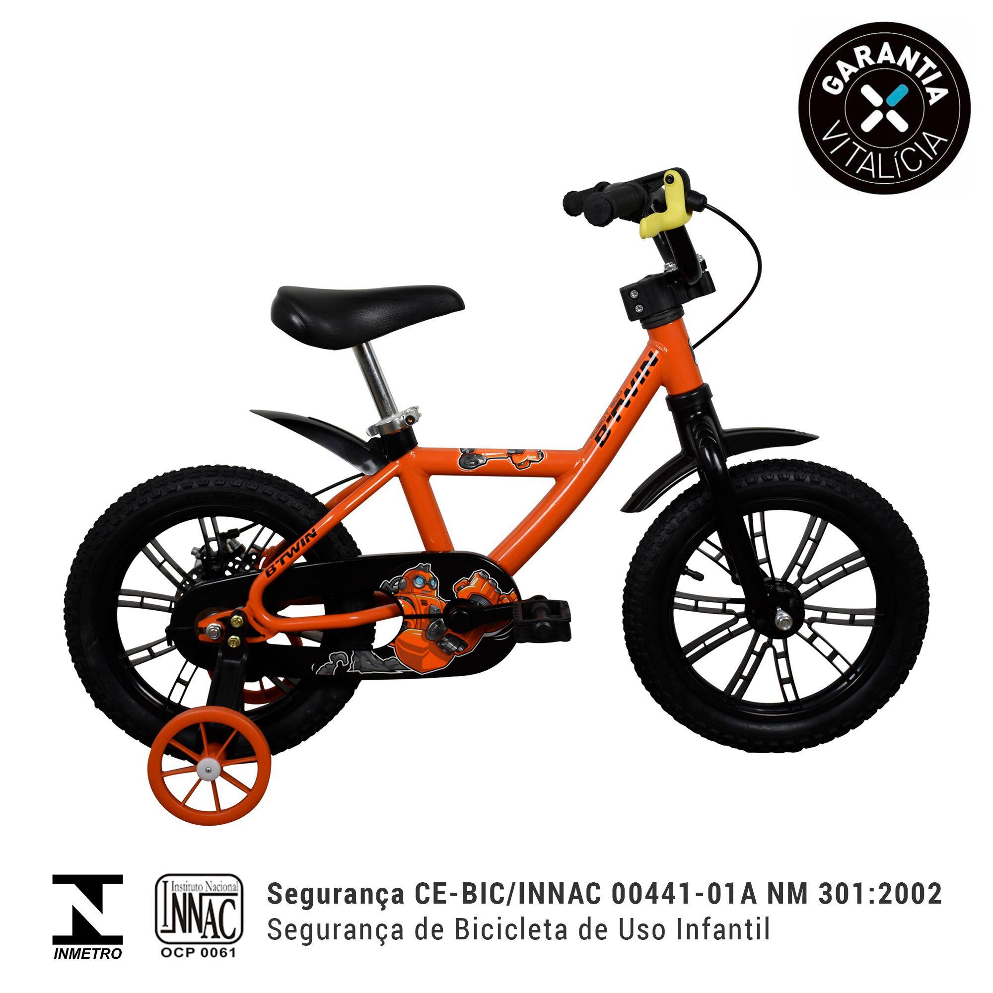 Bicicleta Infantil de Ciclismo Aro 14 Robot Btwin Laranja