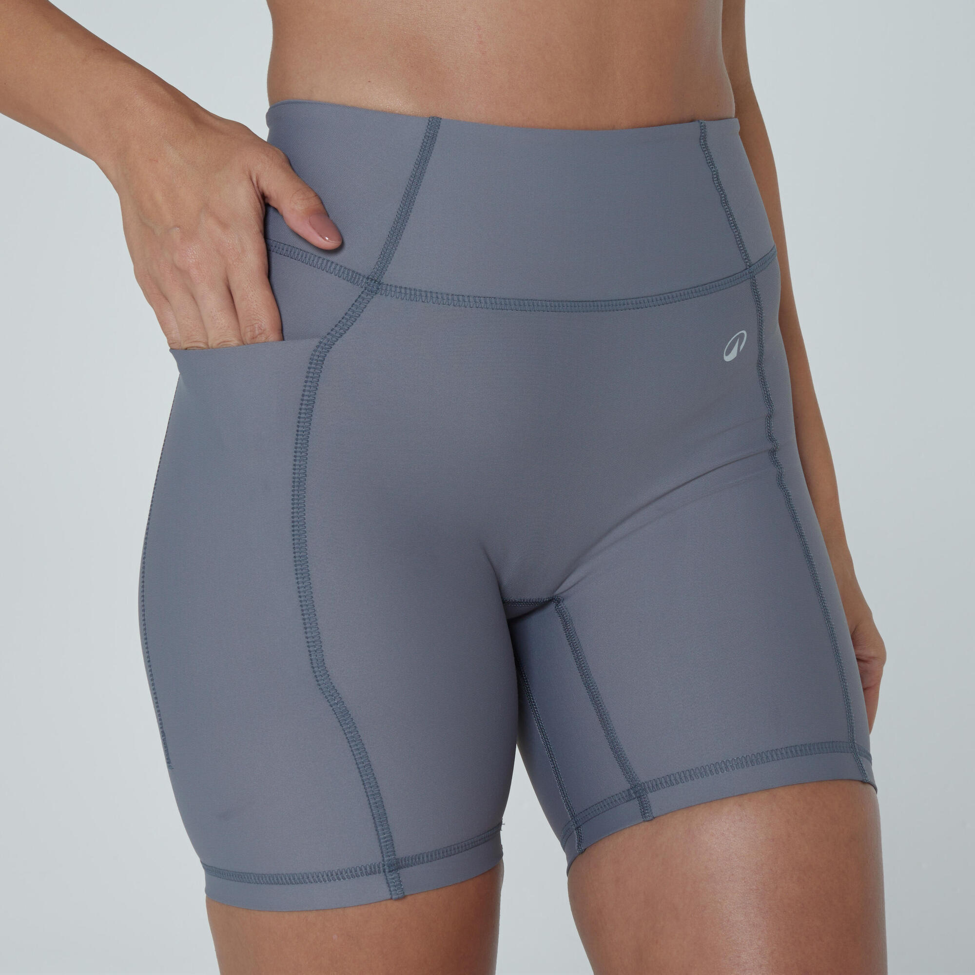 Shorts Feminino de Treino Iconic 500 Domyos Cinza