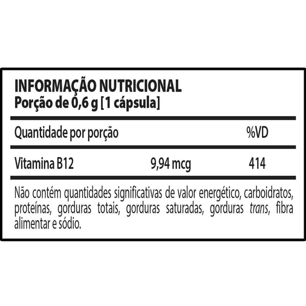 Vitamina B12 Vegano Metilcobalamina 414 60 caps Nutrify