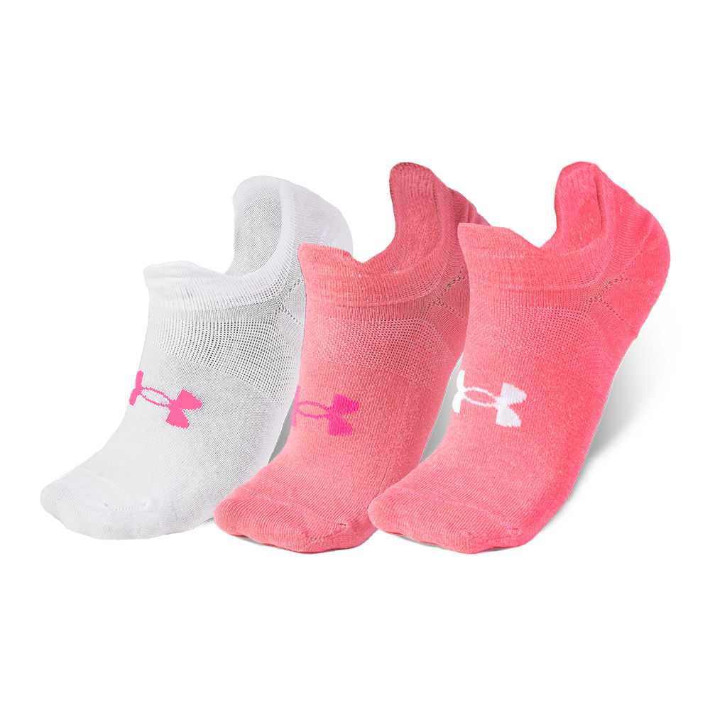 Meia Feminina Under Armour Invisivel - Pacote com 3 pares