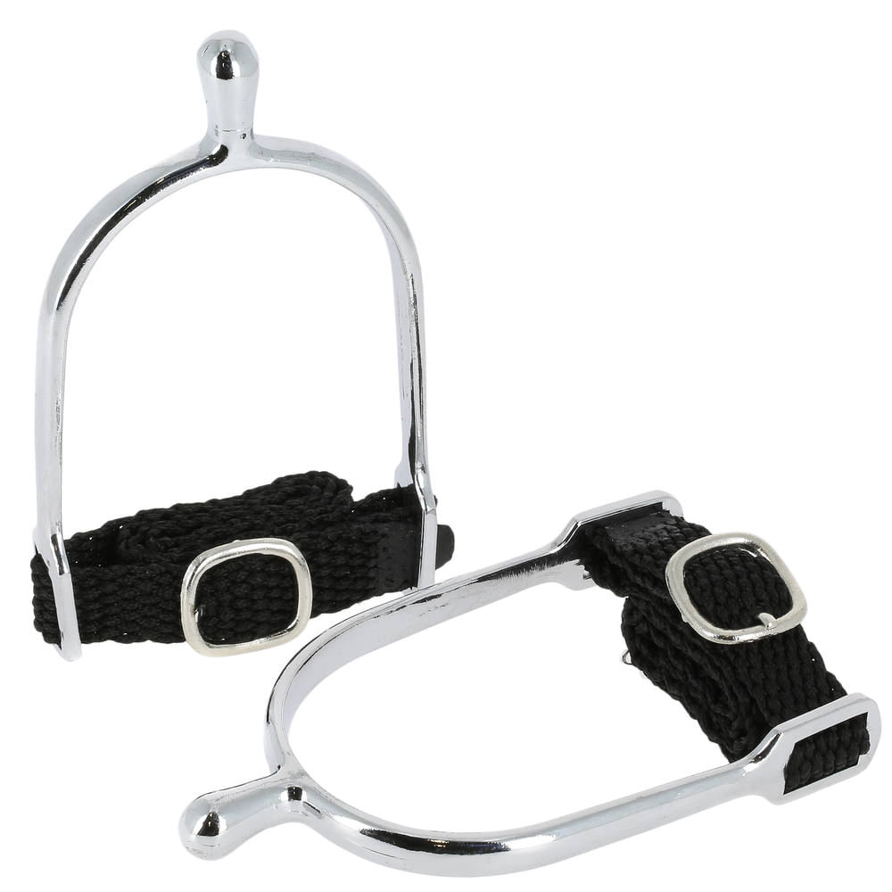 Encontraproduto.com.br - Esporas de Hipismo Ponta Redonda (o Par) + Correias 20mm Fouganza