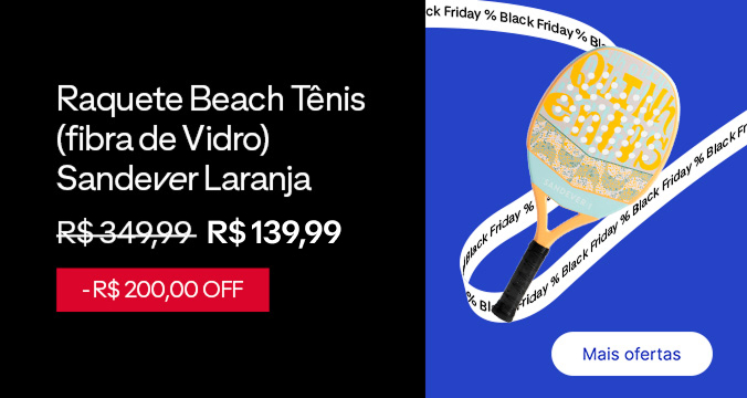 W48 - Raquete Beach Tênis (fibra de Vidro) Sandever Laranja