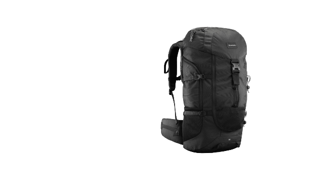 1P - Mochila Viagem 100 Travel 50L Forclaz Preto 8735043