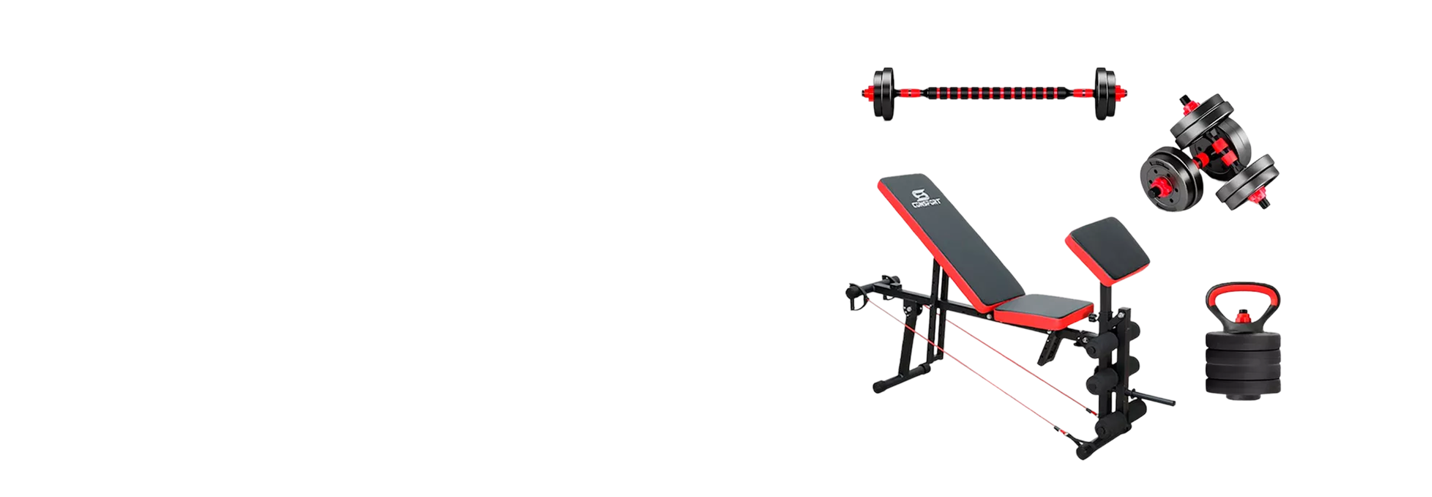 Banco para Supino Musculação e Kit Halteres