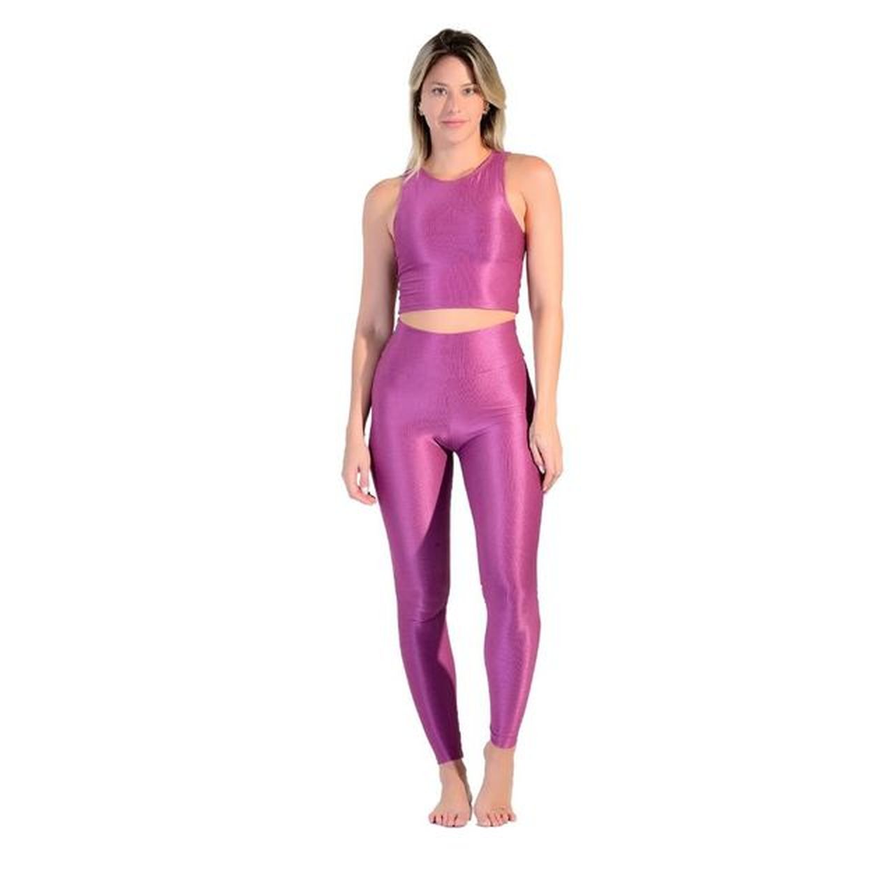 Conjunto legging + top <em>cropped</em>, da Decathlon