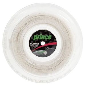 Corda Prince Synthetic Gut Duraflex 16L 1.30mm Branca - Rolo com 200 metros