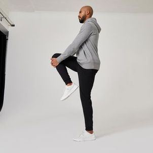 Calça Masculina de Pilates Moletom Slim Domyos Preto