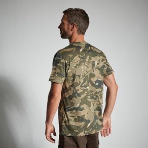Camiseta Masculina de Observação Da Natureza Solognac Verde-camuflado Verde-camuflado