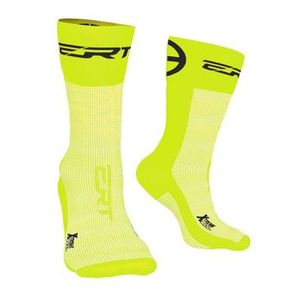 Meia ciclismo ERT cano médio amarelo flúor