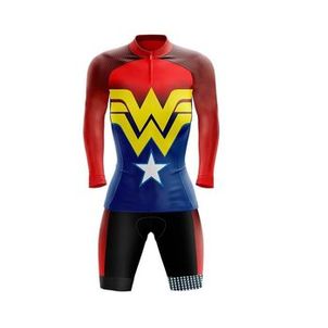 Conjunto Ciclismo Feminino Bermuda e Camisa Manga Longa GPX Mulher Maravilha