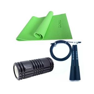 Kit Tapete Yoga Eva + Rolo Massagem + Corda Cross