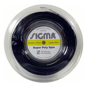 Rolo de Corda Sigma Super Poly Spin 17 / 1.25 (Rolo com 200 metros)-Preta