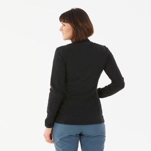 Blusa Feminina de Trilha Fleece com Ziper MH120 Quechua Preto