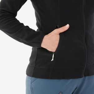 Blusa Feminina de Trilha Fleece com Ziper MH120 Quechua Preto