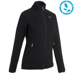 Blusa Feminina de Trilha Fleece com Ziper MH120 Quechua Preto