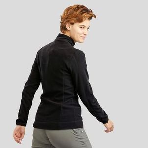 Blusa Feminina de Trilha Fleece com Ziper MH120 Quechua Preto