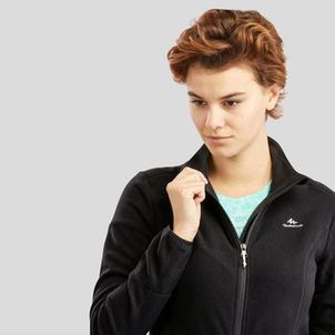 Blusa Feminina de Trilha Fleece com Ziper MH120 Quechua Preto