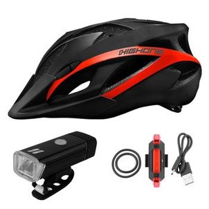 Kit capacete ciclismo farol 180 lumens sinalizador pisca usb