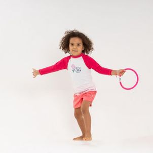 Camiseta de Bebê Natação com Proteção Solar Nabaiji Vermelha