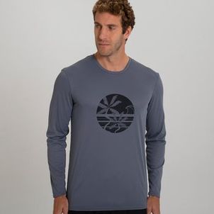 Camiseta Masculina de Surf e Bodyboard Proteção UV50+ Olaian Grafite