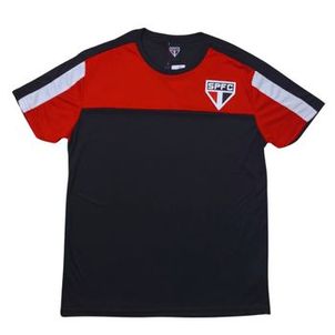Camiseta São Paulo Torcedor Licenciada Basic Classic - Preto e Vermelho