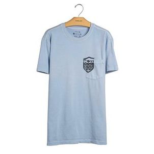 Camiseta Osklen Bolso Brasão Mc Masculina Azul Claro
