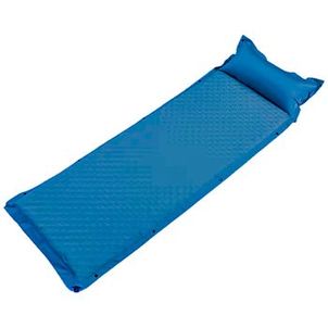 Colchonete Inflável c/ Travesseiro Isolante  190*67cm Aventura Ar Livre Cor Azul/Verde WCT FITNESS
