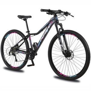 Bicicleta aro 29 KRW Alumínio 27 Velocidades Marchas Freio Hidráulico Suspensão C/ Trava ombro KR6