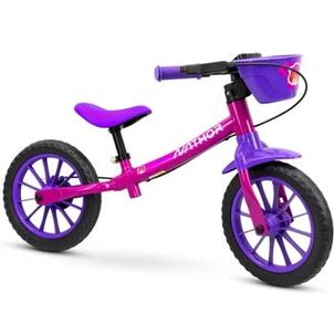 Bicicleta Infantil Aro 12 Balance Bike Feminina Nathor
