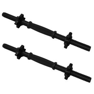 Kit Par 2 Barra Halter Dumbbell 45cm com Rosca e Presilha