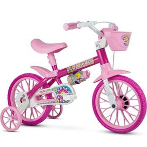 Bicicleta Feminina Aro 12 Marca Nathor Modelo Flower C/Cesta