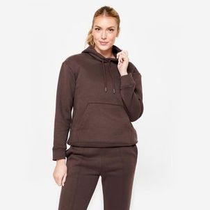 Blusa Feminina de Pilates com Capuz Domyos Cacau