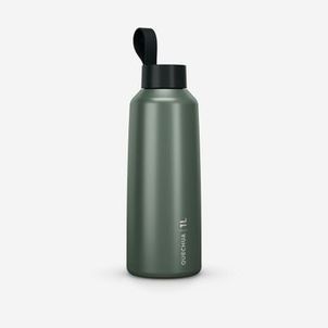 Frasco de água em aço inoxidável 100 - 1 L com tampa de rosca para trilha Verde