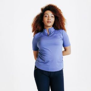 Polo Feminina de Hipismo Equitação Fouganza Azul
