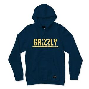 Moletom Grizzly Canguru Stamp Hoodie Masculino Azul Marinho