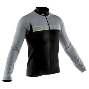 Camiseta Manga Longa Ciclista Refactor Titanium Masculina - Cinza/Verde