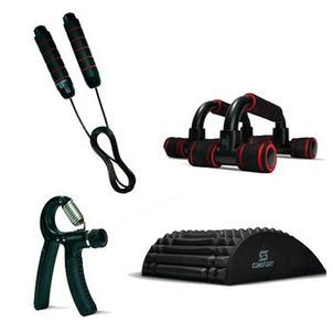 Kit Potência e Agilidade Handgrip + Corda de Pular Exercício Funcional + Par Apoio Flexão De Braço