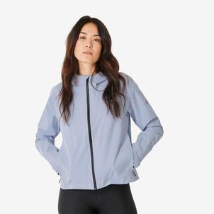 Jaqueta feminina Trilha 100 Impermeável térmica Quechua Azul