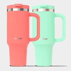 Kit com 2 Copos Térmicos Streeterville Coral e Verde Água Contigo | 1,18L