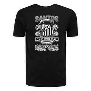 CAMISETA SURF CENTER SANTOS NASCER, VIVER E NO SANTOS MORRER MASCULINO