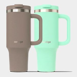Kit com 2 Copos Térmicos Streeterville Inkycap e Verde Água Contigo | 1,18L
