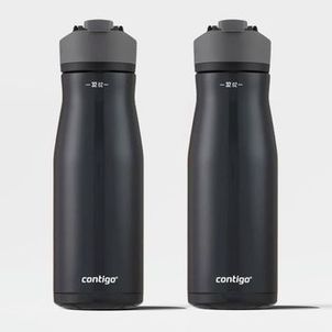 Kit com 2 Garrafas Térmicas Cortland Chill Fit AUTOSEAL® Preta Contigo | 946ml