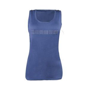 Regata recortada feminina de Treino 500 Azul