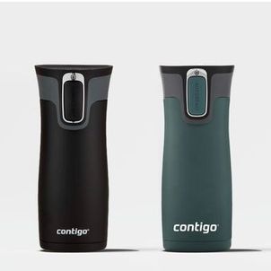 Kit com 2 Copos Térmicos West Loop AUTOSEAL® Preto e Chard Contigo | 473ml