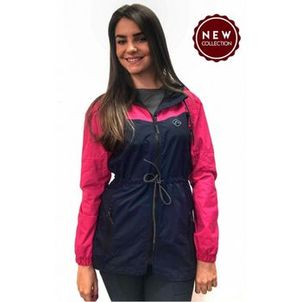 Jaqueta Impermeável Conquista Change 2.0 Feminino - Azul/Rosa