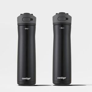 Kit com 2 Garrafas Térmicas Ashland Chill AUTOSPOUT® Black Contigo | 709ml