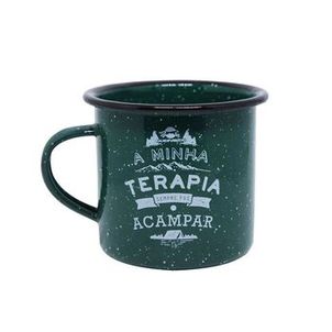 Caneca Esmaltada Guepardo Camping Aventura - Verde
